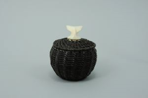 Image of baleen basket with whale fluke finial